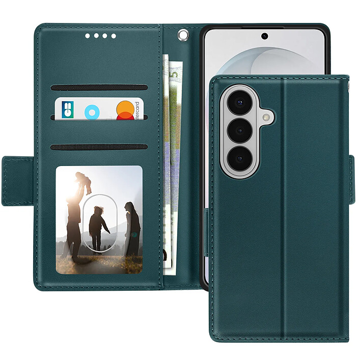 Avizar Étui Portefeuille pour Galaxy S26 Effet Cuir Cousu avec Dragonne
