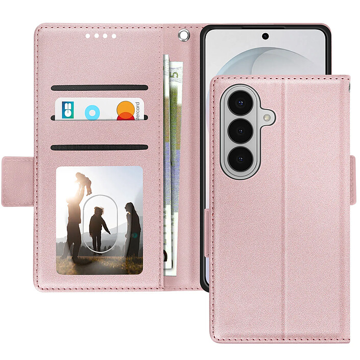 Avizar Étui Portefeuille pour Galaxy S26 Effet Cuir Cousu avec Dragonne