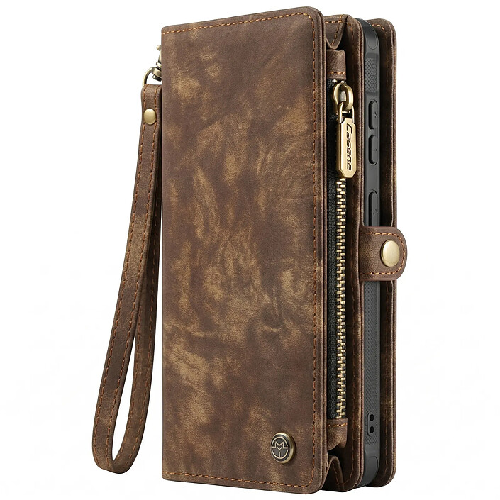 CaseMe Protection 2-en-1 pour Galaxy S26 avec Coque Détachable et Porte-Monnaie Marron
