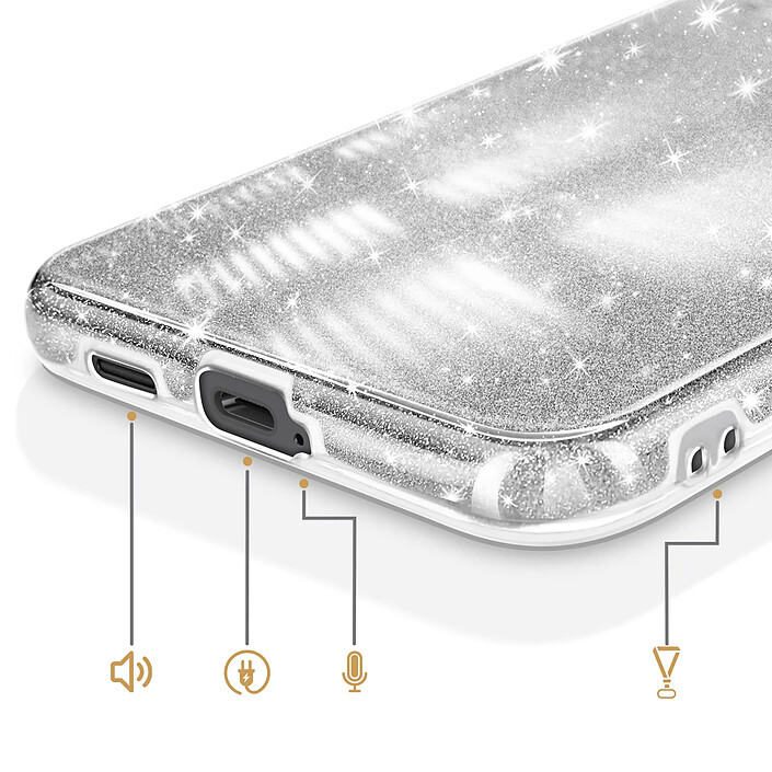 Acheter Avizar Coque pour Galaxy A57 Édition Glitter avec Bord Caméra Surélevé