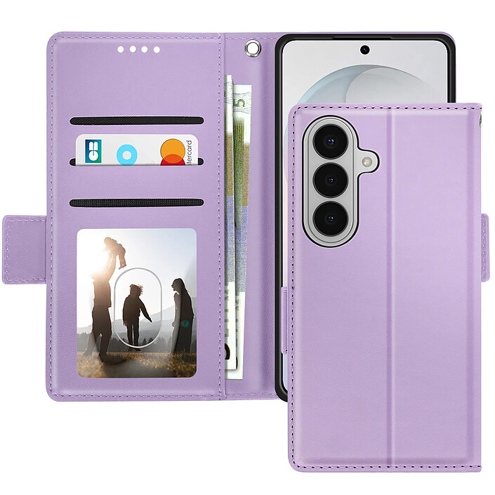 Avizar Étui Portefeuille pour Galaxy S26 Effet Cuir Cousu avec Dragonne