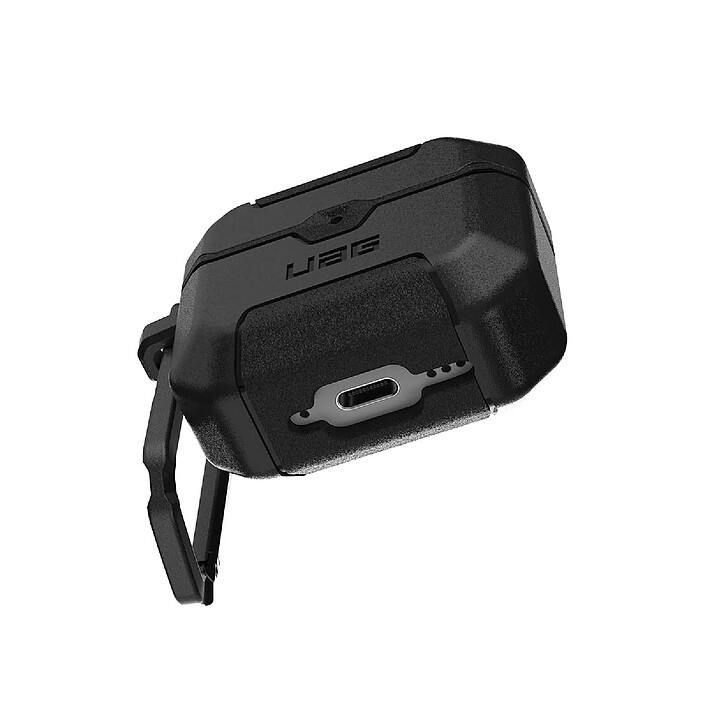 Acheter UAG Coque pour AirPods 4 Renforcée Antichocs Effet Grainé avec Mousqueton Noir