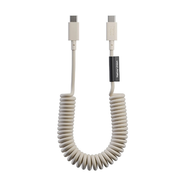 Native Union Câble USB-C vers USB-C 60W Spiralé 1.2m Série POP Charge Rapide Beige