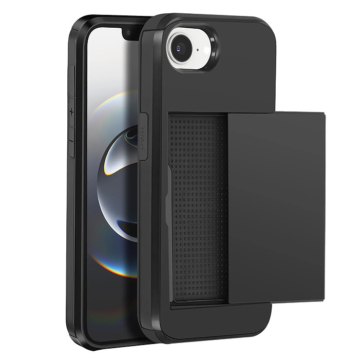Avizar Coque pour iPhone 17e Antichocs avec Porte-Carte Coulissant Noir pas cher