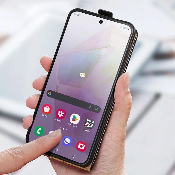 Avizar Étui pour Samsung Galaxy A37 Clapet Vertical Porte-carte Support Noir pas cher