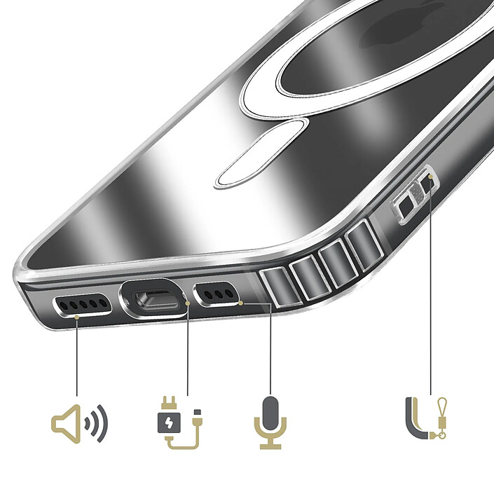 Acheter Avizar Coque pour iPhone 17e MagSafe Antichocs Bords Renforcés Qi Transparent