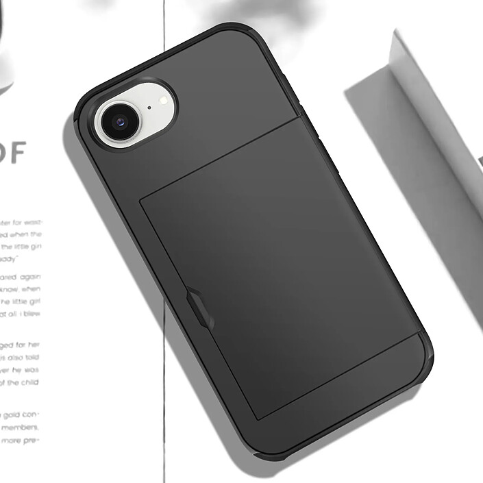 Acheter Avizar Coque pour iPhone 17e Antichocs avec Porte-Carte Coulissant Noir