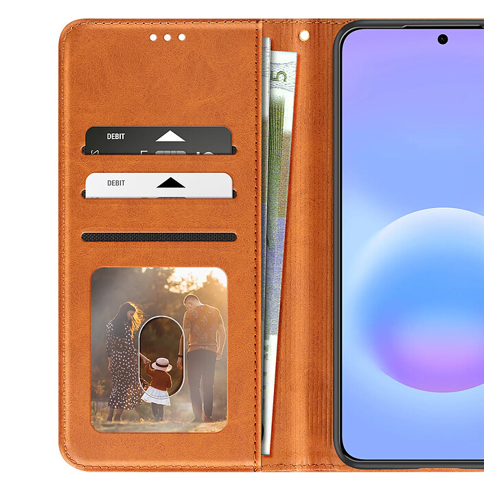 Acheter Avizar Étui Portefeuille pour Galaxy A57 Effet Denim avec Languette Magnétique