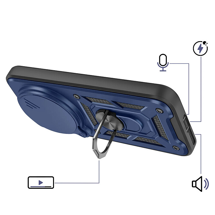Avis Mayaxess Coque pour Xiaomi 17 Ultra avec Cache Caméra Coulissante et Bague Magnétique Bleu nuit