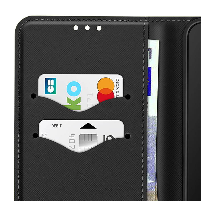 Avizar Étui Portefeuille pour Galaxy A57 Série Fancy avec Fonction Support Noir pas cher