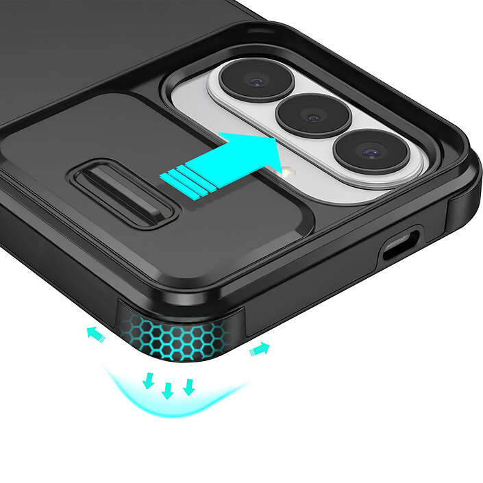 Acheter Avizar Coque pour Galaxy S26 Plus Compatible Recharge Qi avec Cache Caméra Coulissante Noir