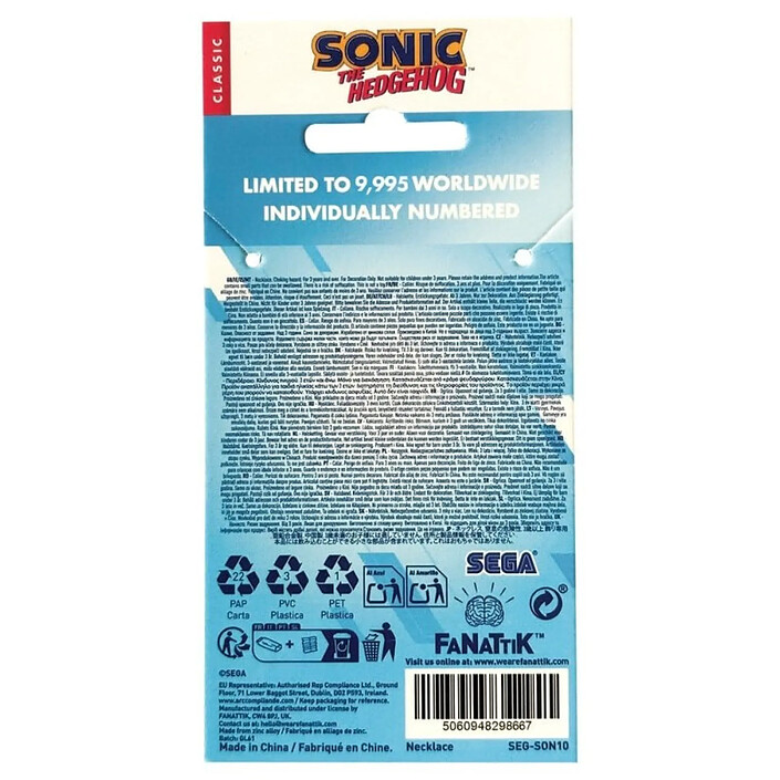 Avis Sonic The Hedgehog - Pendentif et collier Ring