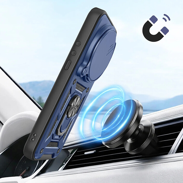 Mayaxess Coque pour Xiaomi 17 Ultra avec Cache Caméra Coulissante et Bague Magnétique Bleu nuit pas cher