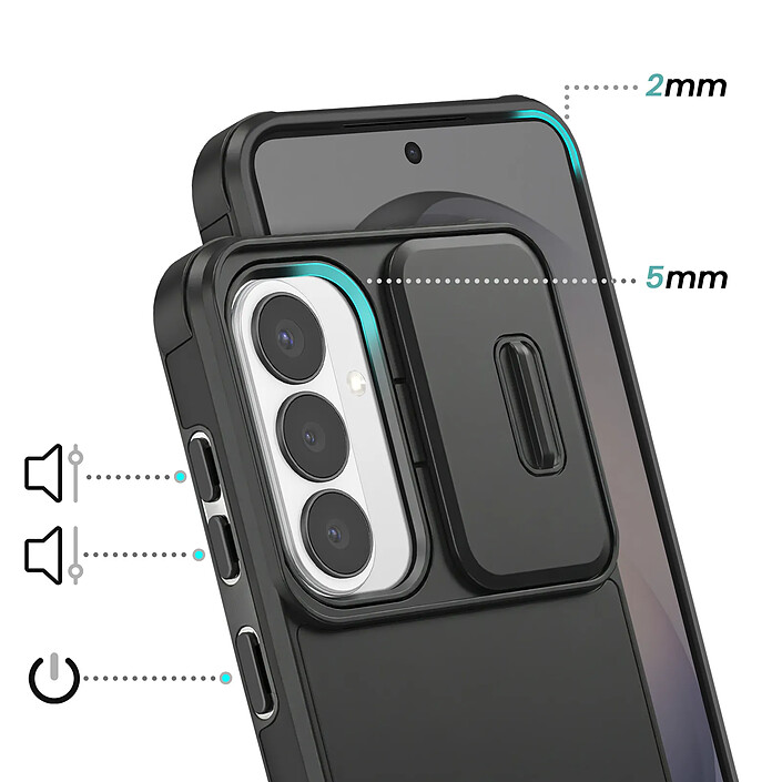 Avis Avizar Coque pour Galaxy S26 Plus Compatible Recharge Qi avec Cache Caméra Coulissante Noir