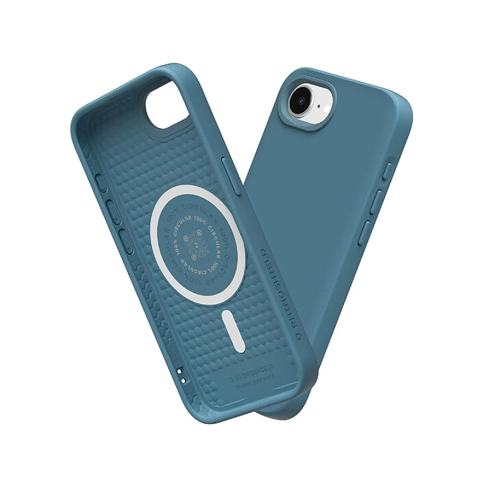 Rhinoshield Coque Magsafe pour iPhone 16e / 17e Modèle SolidSuit avec bords surélevés Bleu pas cher