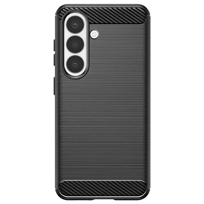Avizar Coque pour Galaxy S26 en Silicone Effet Carbone Texture Brossée Noir