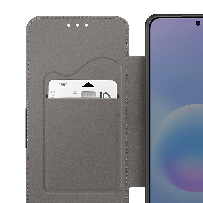 Avizar Étui Folio pour Galaxy A57 Finition Carbone avec Porte-carte Noir pas cher