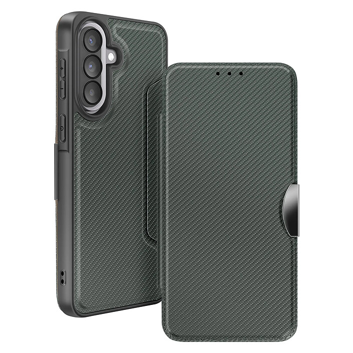 Avizar Étui Folio pour Galaxy A57 Finition Carbone avec Porte-carte