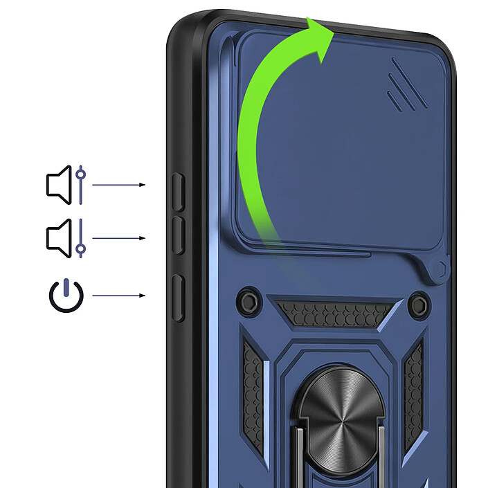 Acheter Mayaxess Coque pour Xiaomi 17 avec Cache Caméra Coulissante et Bague Magnétique Bleu nuit