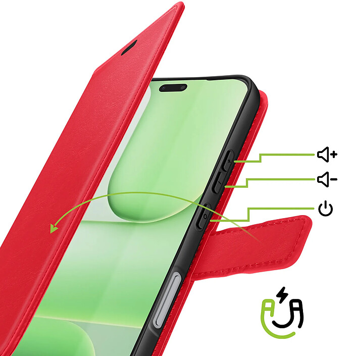 Avis Mayaxess Étui Portefeuille pour Honor 600 Lite avec Dragonne et Fonction Support Rouge