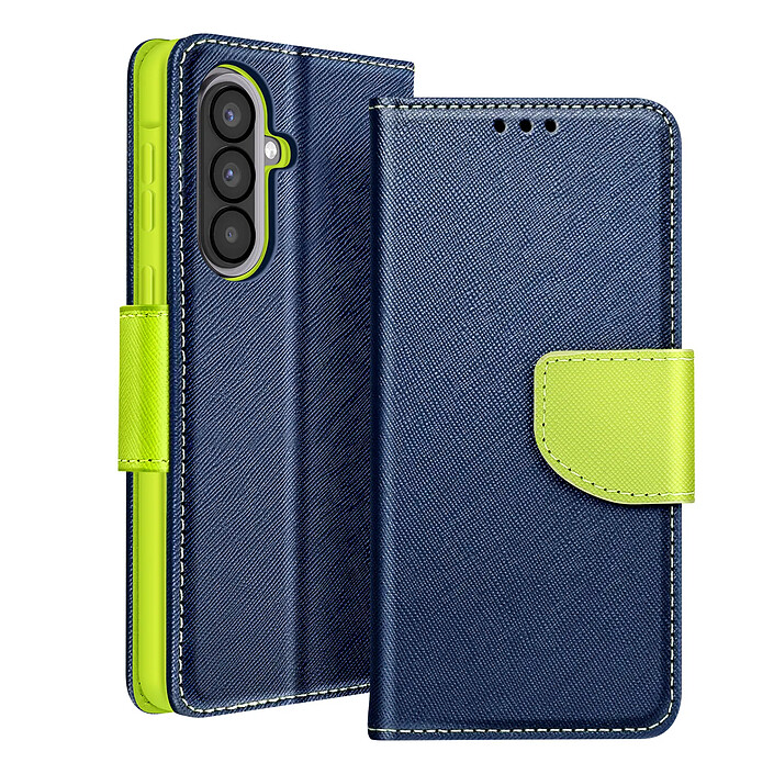Étui Portefeuille pour Galaxy A57 Série Fancy avec Fonction Support Bleu nuit
