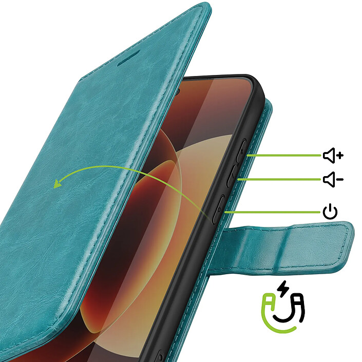 Avis Mayaxess Étui Portefeuille pour Xiaomi 17 avec Dragonne et Fonction Support Turquoise