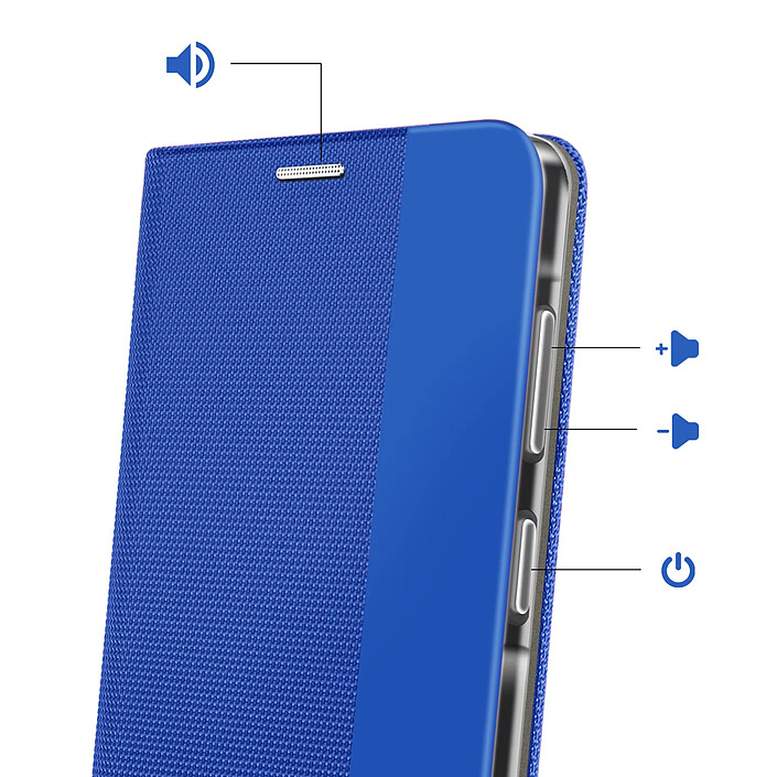 Avis Étui pour Galaxy A57 Série Sensitive avec Fonction Support en Tissu Bleu