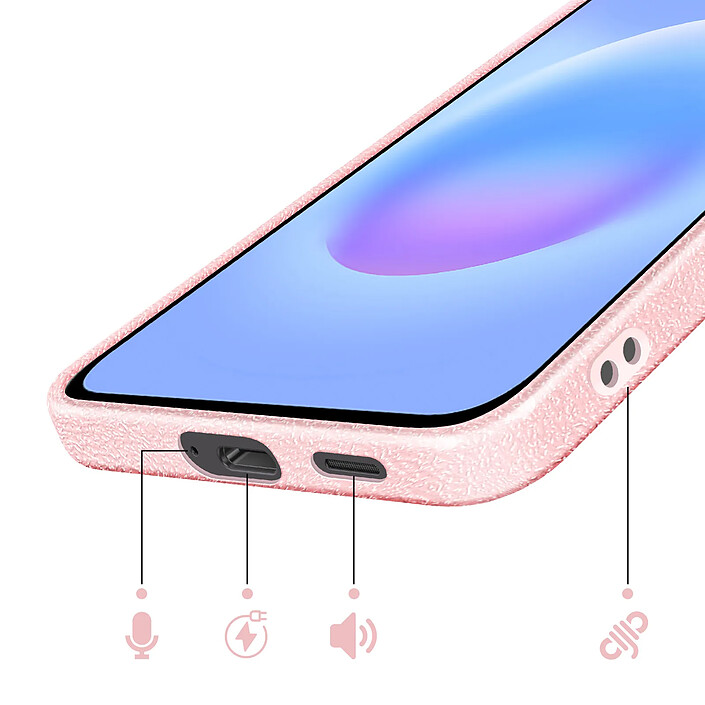 Acheter Avizar Coque pour Galaxy A57 en Silicone Souple Texturée Antidérapante Rose champagne