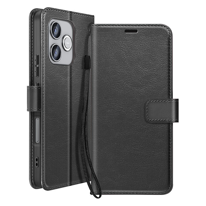 Mayaxess Étui Portefeuille pour Honor 600 Lite avec Dragonne et Fonction Support Noir