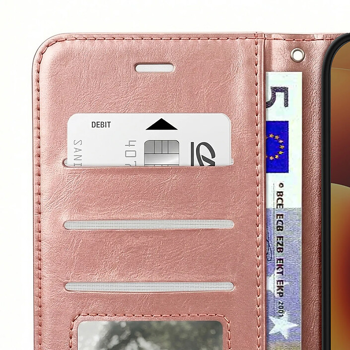 Mayaxess Étui Portefeuille pour Xiaomi 17 avec Dragonne et Fonction Support Rose champagne pas cher