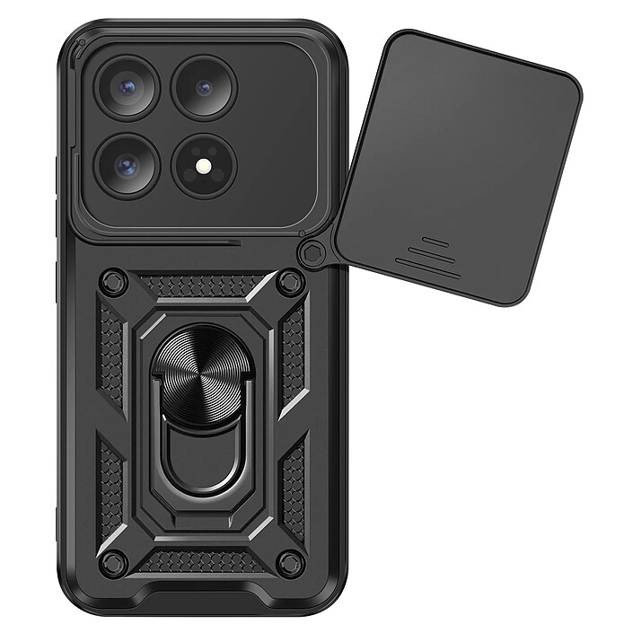 Mayaxess Coque pour Xiaomi 17 avec Cache Caméra Coulissante et Bague Magnétique Noir