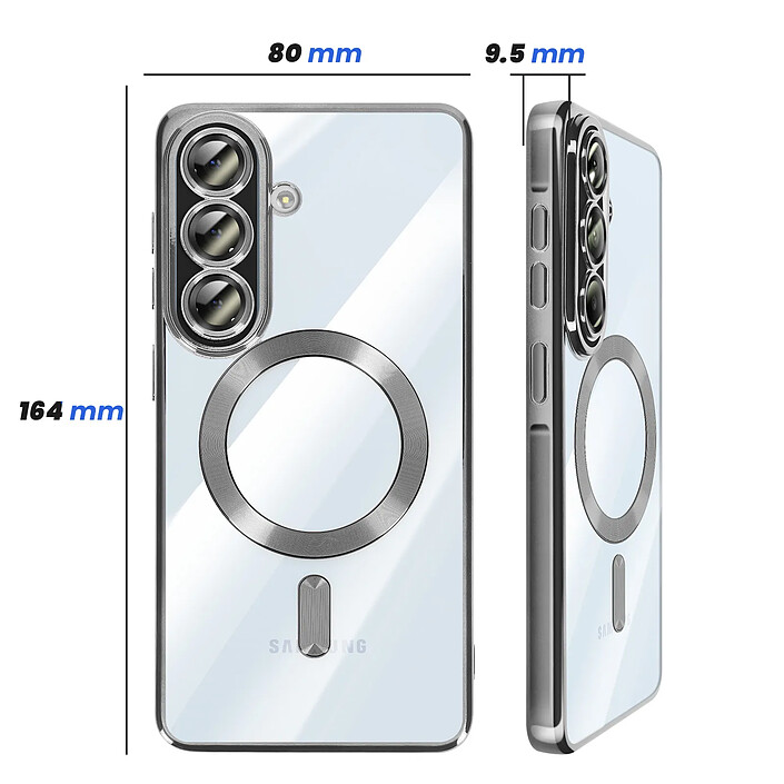 Avis Avizar Coque pour Galaxy A57 Compatible MagSafe avec Contour Chromé Argent