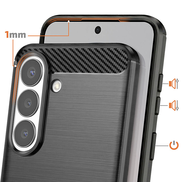 Avis Avizar Coque pour Galaxy S26 en Silicone Effet Carbone Texture Brossée Noir