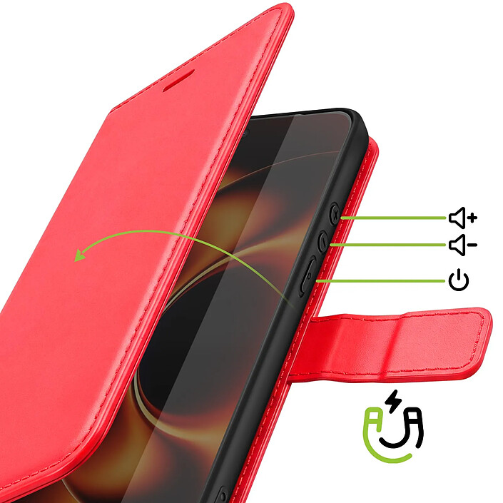 Avis Mayaxess Étui Portefeuille pour Xiaomi 17 Ultra avec Dragonne et Fonction Support Rouge