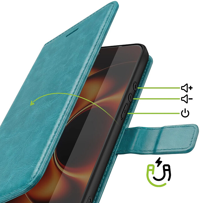 Avis Mayaxess Étui Portefeuille pour Xiaomi 17 Ultra avec Dragonne et Fonction Support Turquoise
