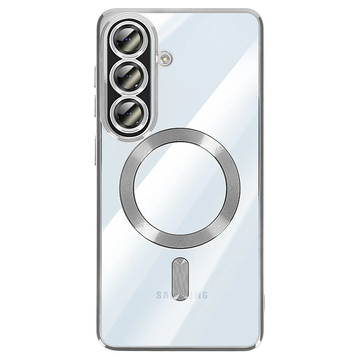Avizar Coque pour Galaxy A57 Compatible MagSafe avec Contour Chromé Gris