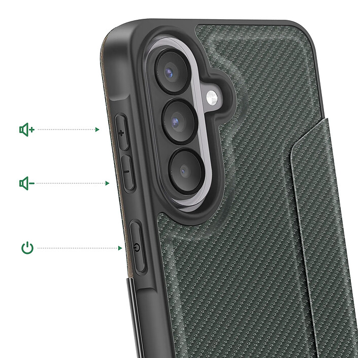 Avis Avizar Étui Folio pour Galaxy A57 Finition Carbone avec Porte-carte