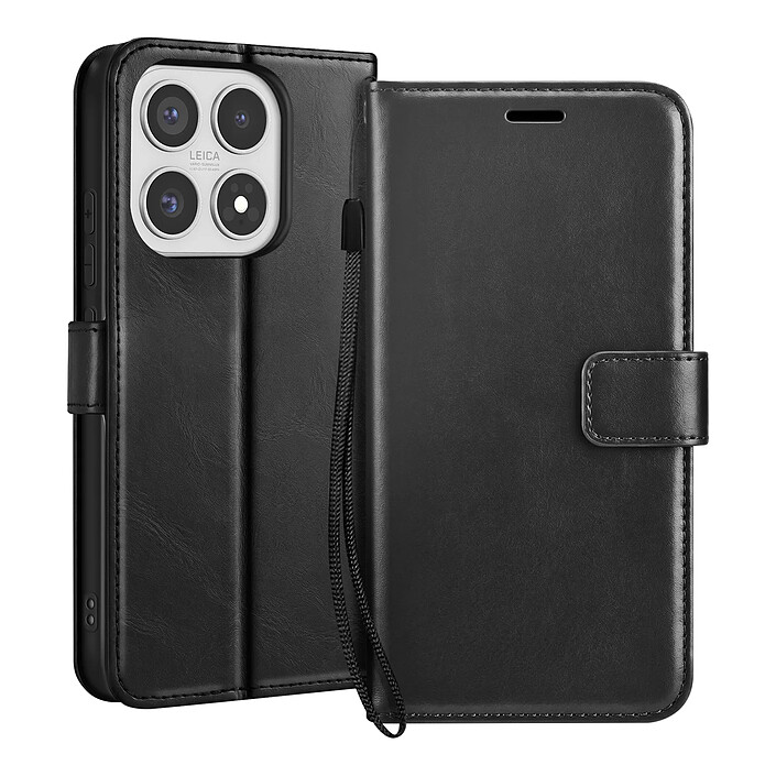 Mayaxess Étui Portefeuille pour Xiaomi 17 avec Dragonne et Fonction Support Noir