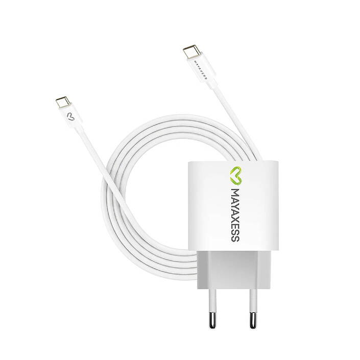 Mayaxess Chargeur Secteur pour Pixel 9a 20W + Câble USB-C 1m Blanc