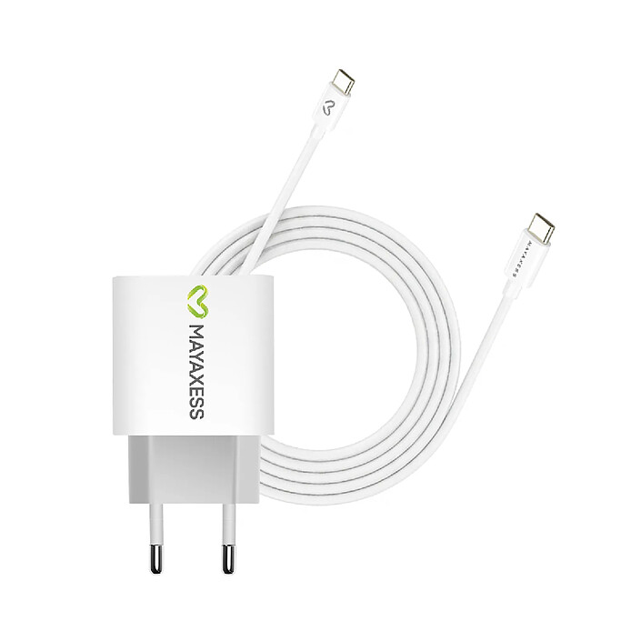 Mayaxess Chargeur Secteur pour Pixel 9 20W + Câble USB-C 1m Blanc