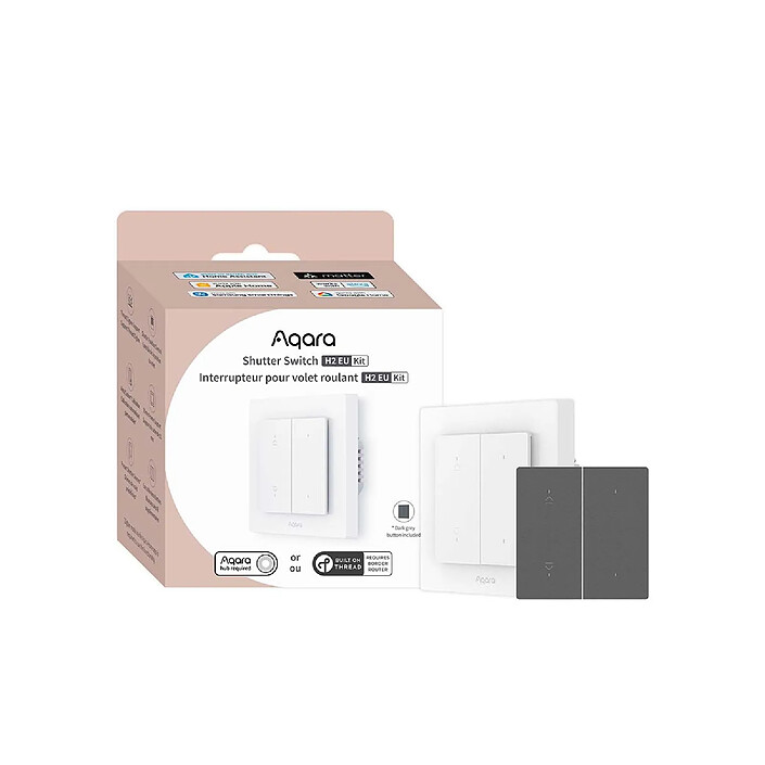Aqara Interrupteur Intelligent H2 EU pour Volet Roulant et Lampe Encastrable Blanc pas cher