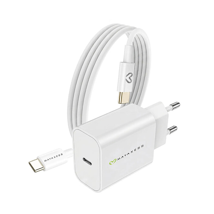 Mayaxess Chargeur Secteur pour Xiaomi 15 Ultra 20W + Câble USB-C 1m Blanc