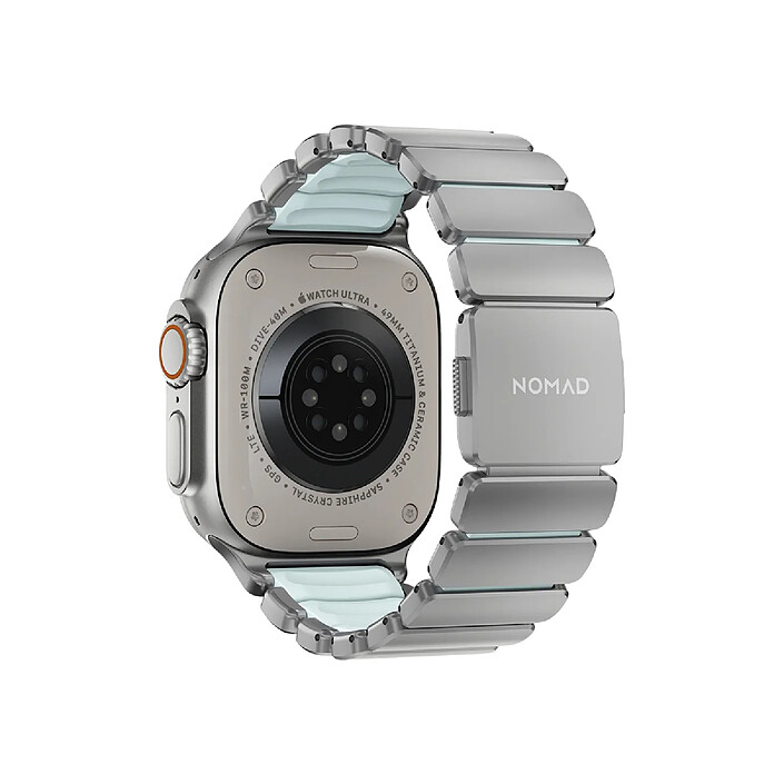 Nomad Bracelet pour Apple Watch 49mm Magnétique Design Hybride Modèle Stratos Gris