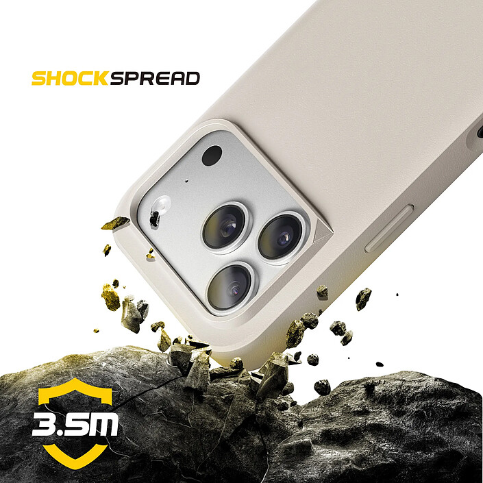 Acheter Rhinoshield Coque MagSafe pour iPhone 17 Pro Modèle SolidX Finition Mate Anti-Chutes 3.5m Beige