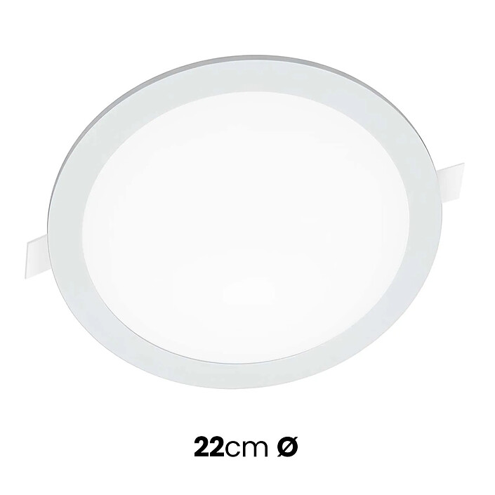 Acheter Avizar Panneau LED Rond Encastré 18W 22cm avec 3 Températures de Couleur Réglables