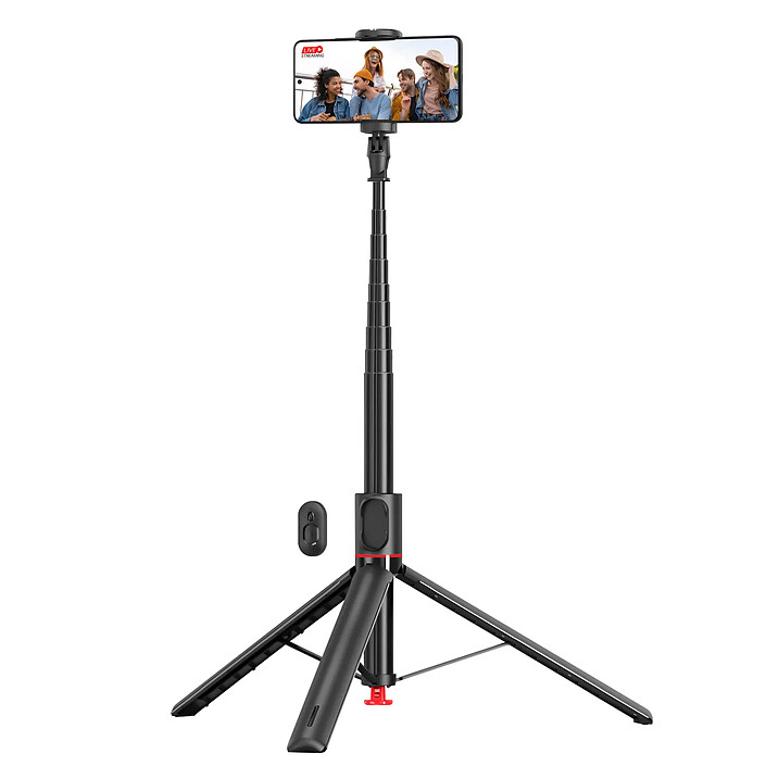 Forcell Perche Selfie sans Fil 1.70m pour Smartphone 60 à 95 mm avec Trépied Automatique Noir