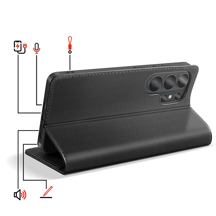 Avis Dux Ducis Étui Portefeuille pour Galaxy S26 Ultra Anti-RFID Compatible Charge Sans Fil Qi Noir