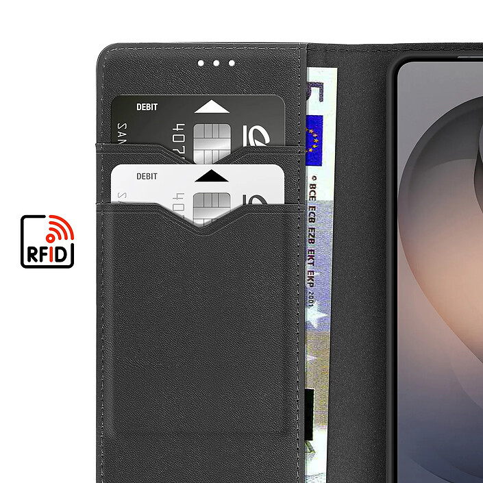 Dux Ducis Étui Portefeuille pour Galaxy S26 Ultra Anti-RFID Compatible Charge Sans Fil Qi Noir pas cher