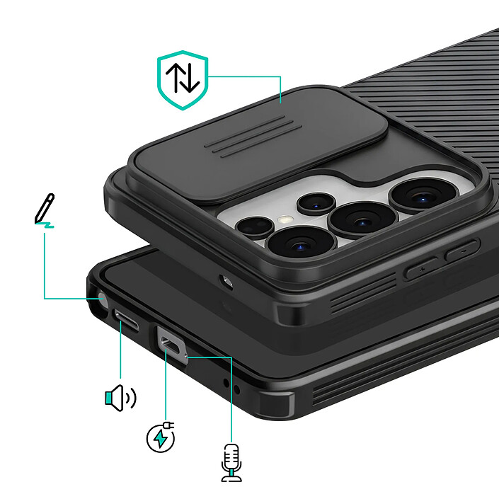 Acheter Nillkin Coque pour Galaxy S26 Ultra Modèle CamShield Pro avec Cache Caméra Coulissant Noir