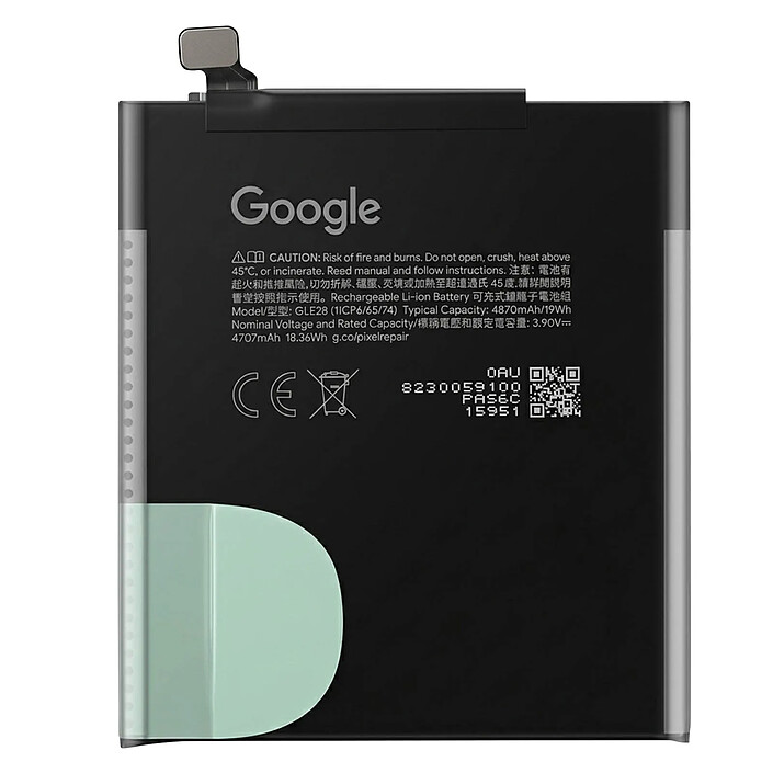 Google Batterie de Remplacement 4870mAh pour Google Pixel 10 Pro Service Pack GLE28 Noir
